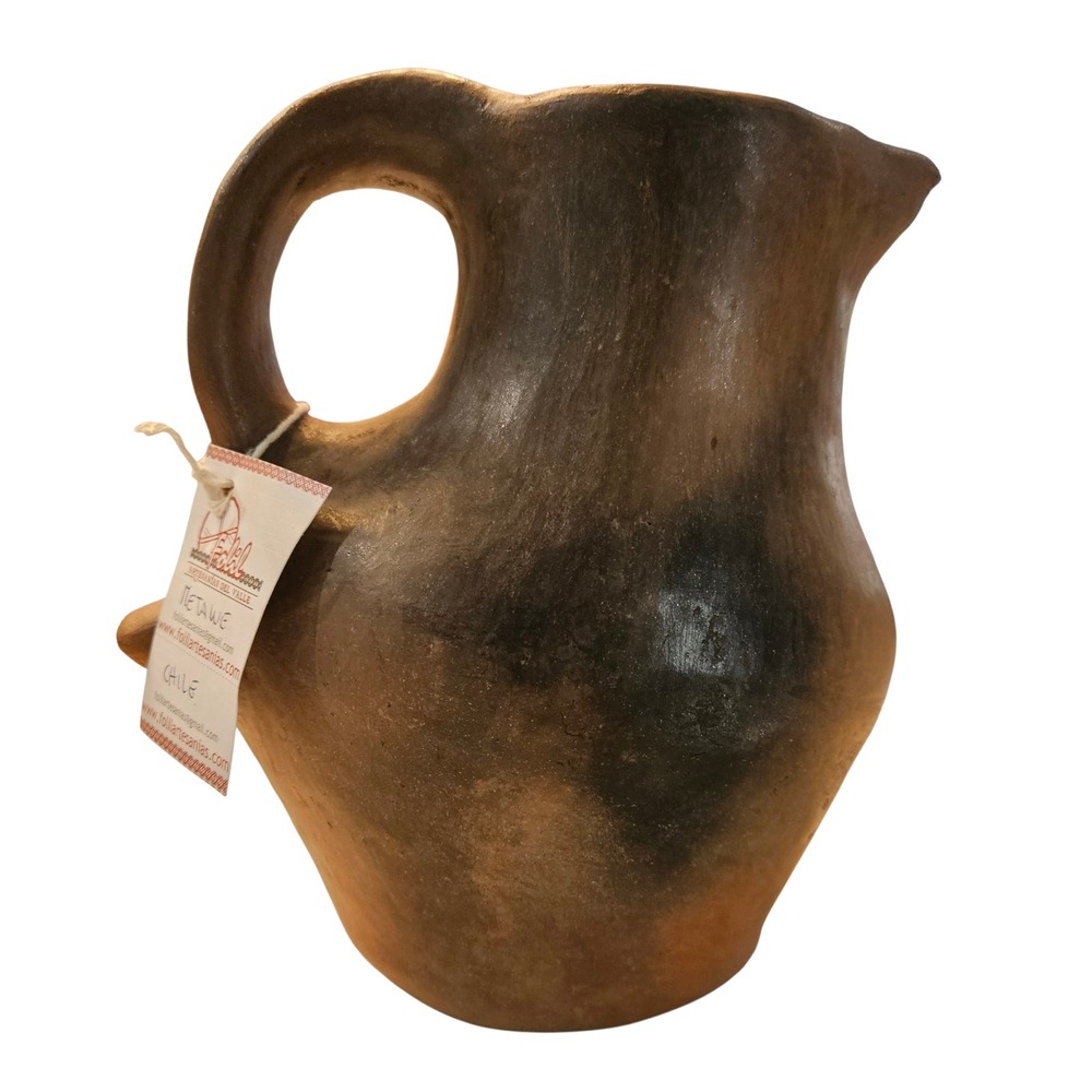 Folil Artesanias del Valle Chile Metawe Handcrafted Terracotta Pitcher 7.5in